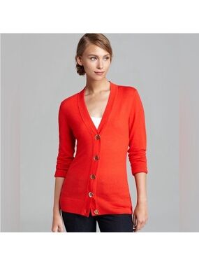 Tory Burch Simone Merino Wool Cardigan Sweater Large